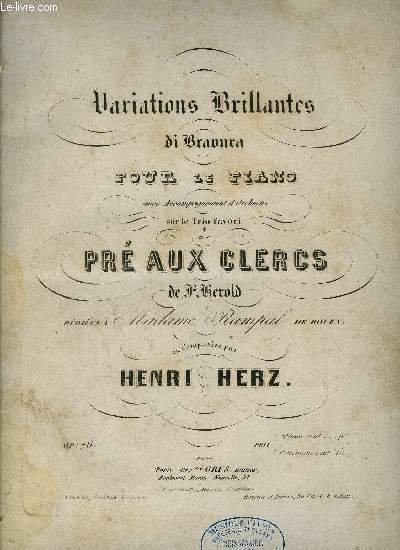 VARIATIONS BRILLANTES SUR LE TRIO FAVORI DU PRE AUX CLERCS