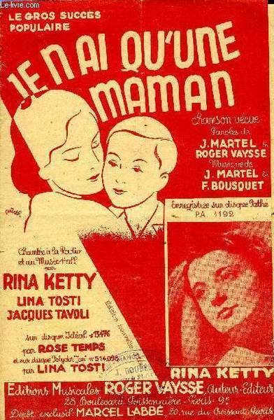 JE N'AI QU'UNE MAMAN
