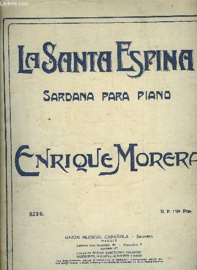 LA SANTA ESPINA sardana POUR PIANO