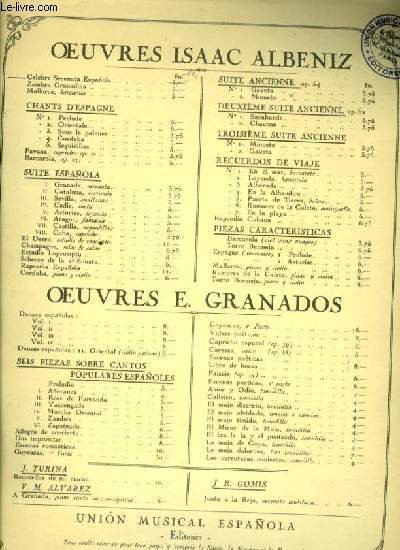 CELEBRE SERENADE ESPAGNOLE pour piano seul | Immagine principale