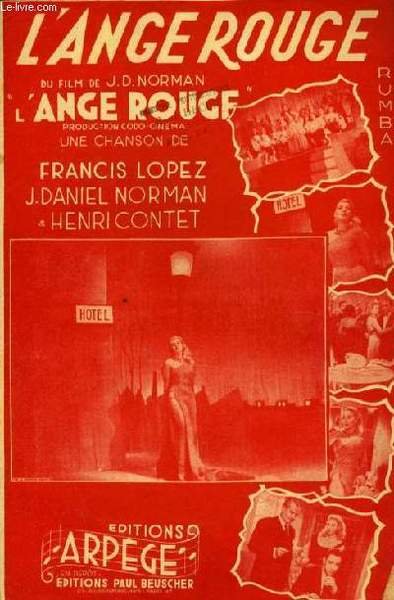 L'ANGE ROUGE rumba-boléro extraite du film"l'ange rouge" partition pour le … | Immagine principale