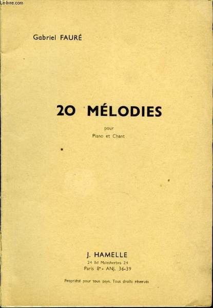 20 MELODIES POUR PIANO ET CHANT | Immagine principale
