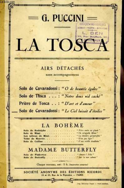 LA TOSCA SOLO DE CAVARADOSSI