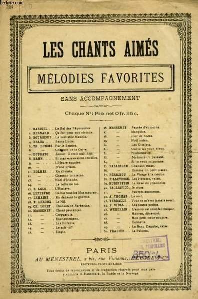 LES CHANTS AIMES MELODIES FAVORITES N° 38 LES IVRESSES