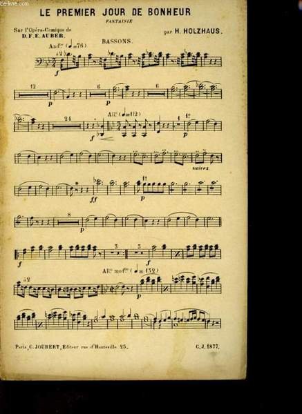 LE PREMIER JOUR DE BONHEUR. PARTITIONS POUR ORCHESTRE | Immagine principale