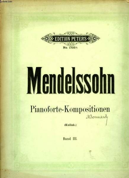 MENDELSSOHN - PIANOFORTE-KOMPOSITIONEN | Immagine principale