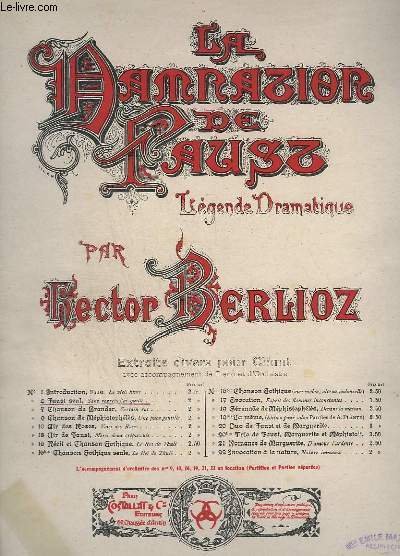 LA DAMNATION DE FAUST - N°4 : SANS REGRET J'AI QUITTE.