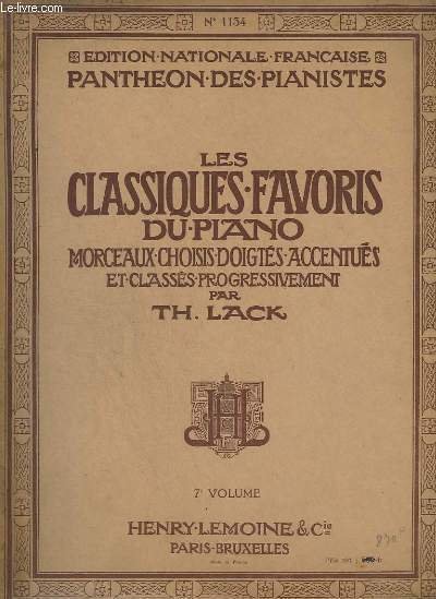 LES CLASIQUES FAVORIS DU PIANO - 7° VOLUME - N°1134 …