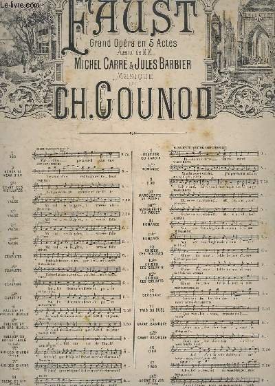 FAUST - N° 7 : BALLADE DU ROI DE THULE - POUR PIANO.
