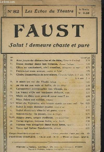 FAUST - N° 82 : SALUT ! DEMEURE CHASTE ET PURE - CAVATINE.