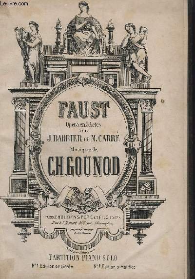 FAUST - OPERA EN 5 ACTES - PIANO SOLO.