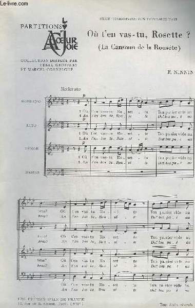 OU T'EN VAS-TU, ROSETTE ? - LA CANSOUN DE LA …