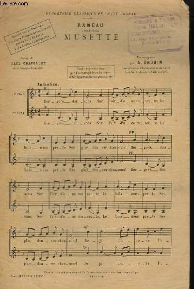 MUSETTE - CHANT A 2 VOIX. | Immagine principale
