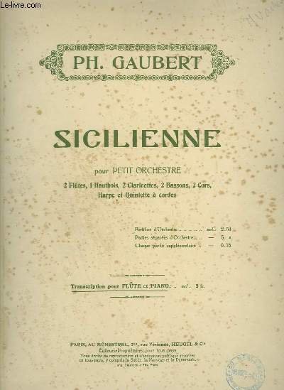 SICILIENNE - PIANO ET FLUTE.