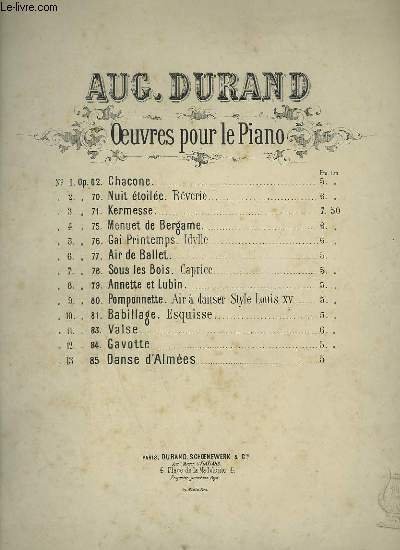 MENUET DE BERGAME - PIANO OP.76.