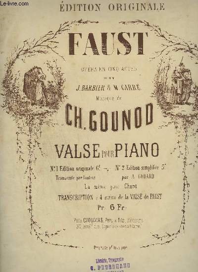 FAUST - OPERA EN 5 ACTES POUR PIANO.
