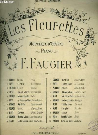 LES FLEURETTES N°8 : FAUST - CHOEUR DES SOLDATS - POUR PIANO.
