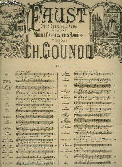 FAUST - N°2 : RONDE DU VEAU D'OR - POUR PIANO ET CHANT AVEC PAROLES.
