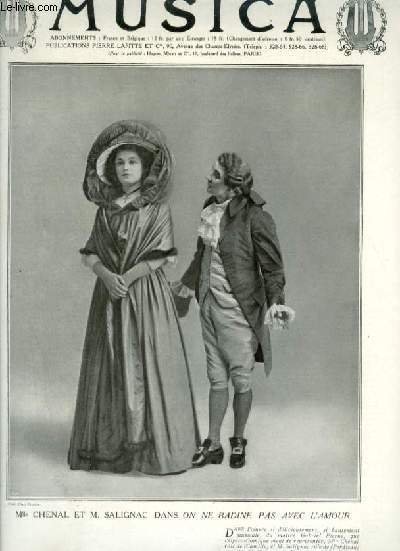 MUSICA - N°94 : JUILLET 1910 - Chronique du mois + On ne badine pas avec l'amour + La Manon Lescaut de Puccini + Les deux Manon + Pauline Viardot + La Damnation de Faust à l'opéra + L'orgue et la musique contemporaine + Portrait de Vincent d'Indy.