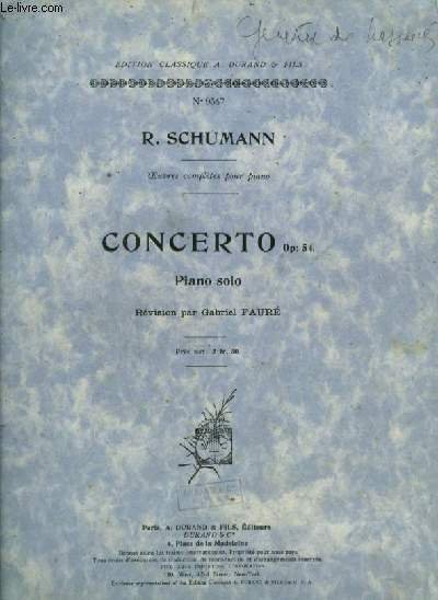 CONCERTO - OP.54 - POUR PIANO SOLO.