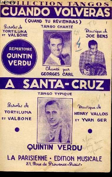 A SANTA CRUZ / GUITARE - CUANDO VOLVERAS / ACCORDEON …