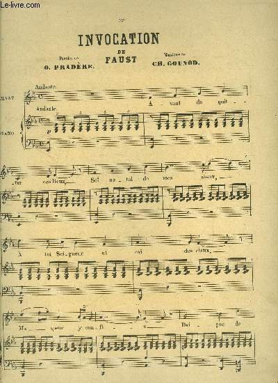 invocation de Faust pour piano et chant