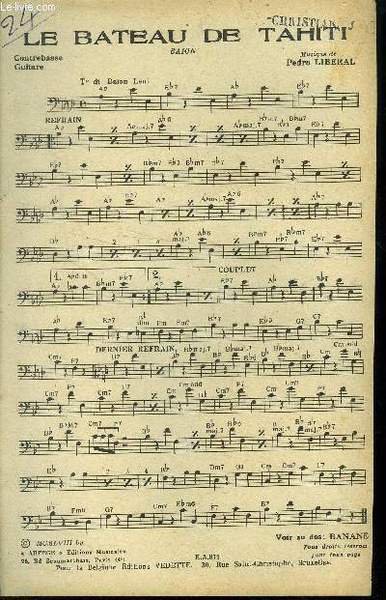 Banane pour contrebasse guitare/ Le bateau de Tahiti pour contrebasse …
