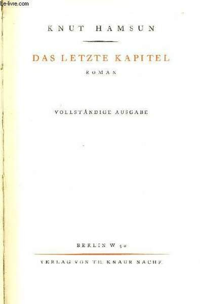 DAS LETZTE KAPITEL | Immagine principale
