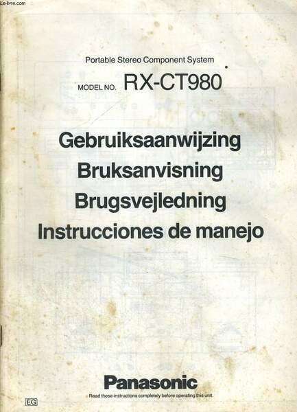 NOTICE D'UTILISATION. GEBRUIKSAANWIJZING. PORTABLE STEREO COMPONENT SYSTEM MODEL N� RX-CT980. | Immagine principale