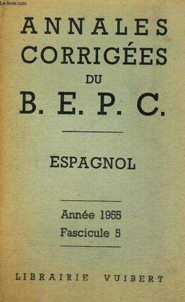 BEPC - BREVET D'ETUDES DU PREMIER CYCLE - ESPAGNOL - … | Immagine principale