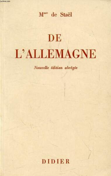 DE L'ALLEMAGNE