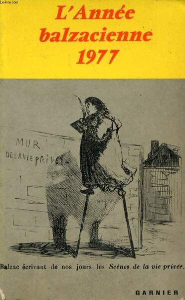 L'ANNEE BALZACIENNE 1977 (Sommaire: Bernard Guyon. Le Don Juan de … | Immagine principale