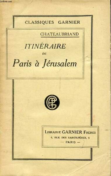 ITINERAIRE DE PARIS A JERUSALEM