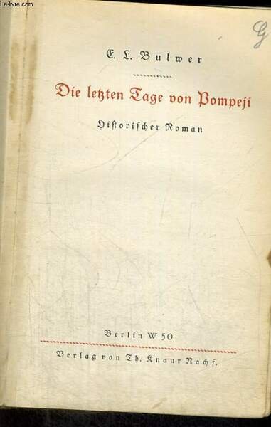 DIE LETZTEN TAGE VON POMPEJI. HISTORISCHER ROMAN | Immagine principale