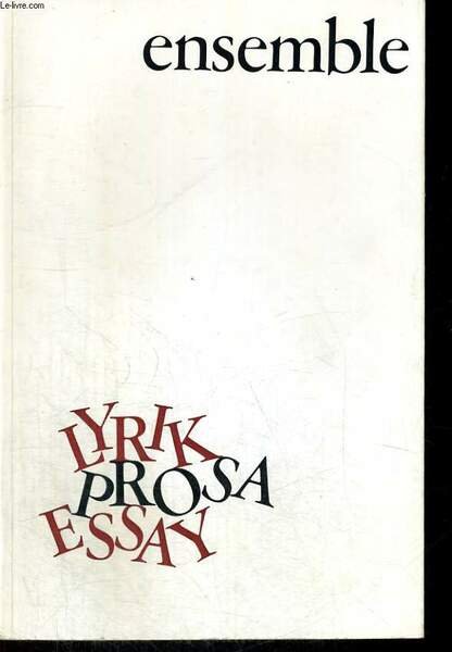ENSEMBLE. LYRIK, PROSA, ESSAY. | Immagine principale