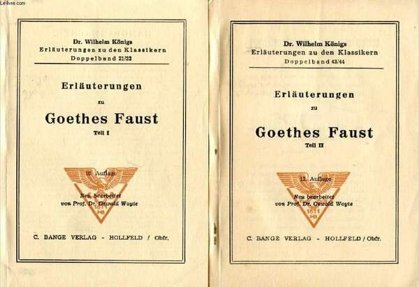ERL�UTERUNGEN ZU GOETHES FAUST, 2 THEILE
