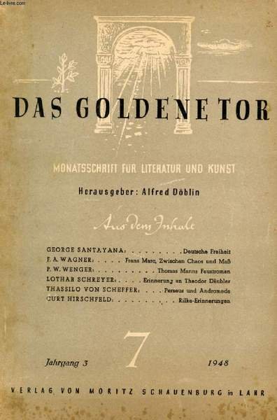 DAS GOLDENE TOR, JAHRG. 3, HEFT 7, 1948 (Inhalt: GEORGE …
