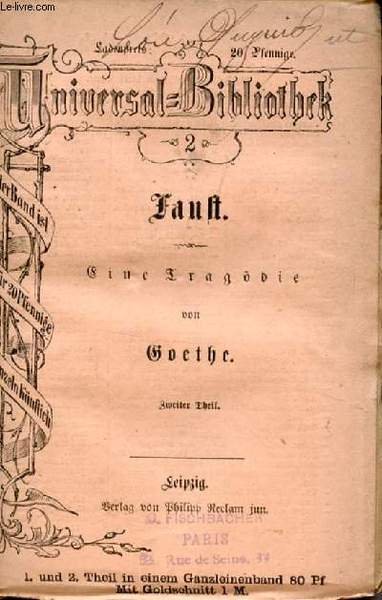 FAUST, EINE TRAG�DIE, 2. THEIL