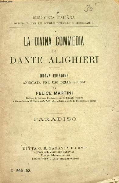 LA DIVINA COMMEDIA DI DANTE ALIGHIERI, PARADISO
