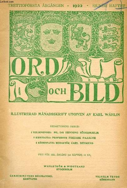 ORD OCH BILD, TRETTIOF RSTA RG NGEN, 1922, SJUNDE H FTET (INNEH LL: Den ...