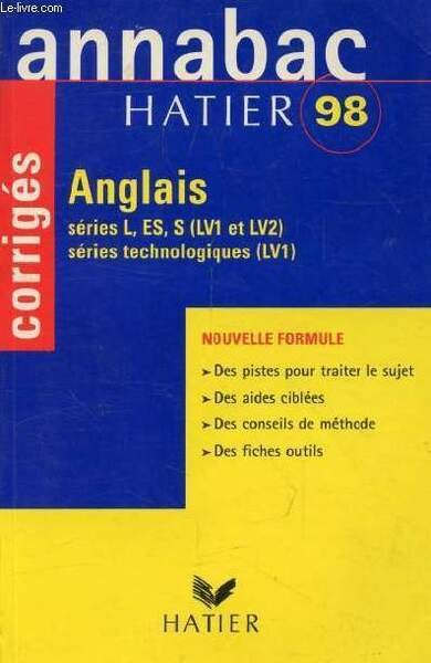 ANNABAC 97, ANGLAIS L, ES, S (LV1, LV2), TECHNO. (LV1), …