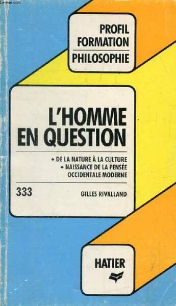 L'HOMME EN QUESTION (Profil Formation, 333) | Immagine principale