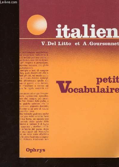 Petit vocabulaire italien (Collection "Méthode et travail") | Immagine principale