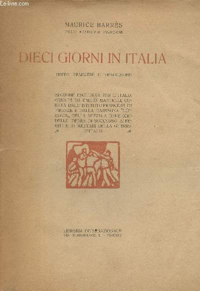 Dieci Giorni in Italia- Testo francese e traduzione