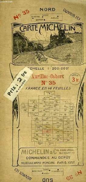 CARTE MICHELIN AURILLAC CAHORS N�35