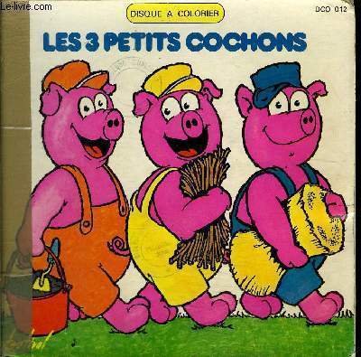 pochette disque 45t // Les trois petits cochons
