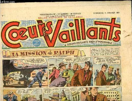 Coeurs Vaillants - ann�e 1954 - hebdomadaires n�1 � 52 …