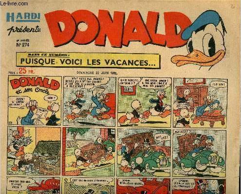 Donald (Hardi pr�sente) - n� 274 - 22 juin 1952 …