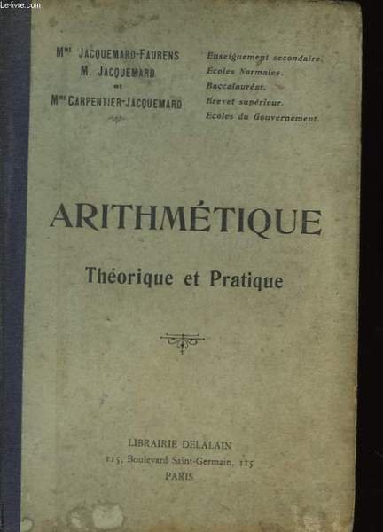 Cours d'arithmétique théorique et pratique.