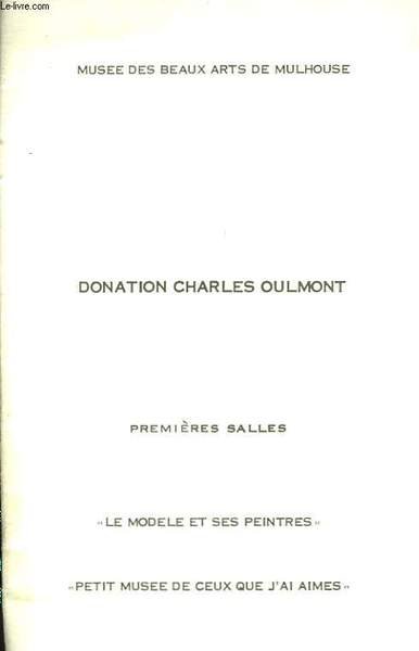 Donation Charles Oulmont.